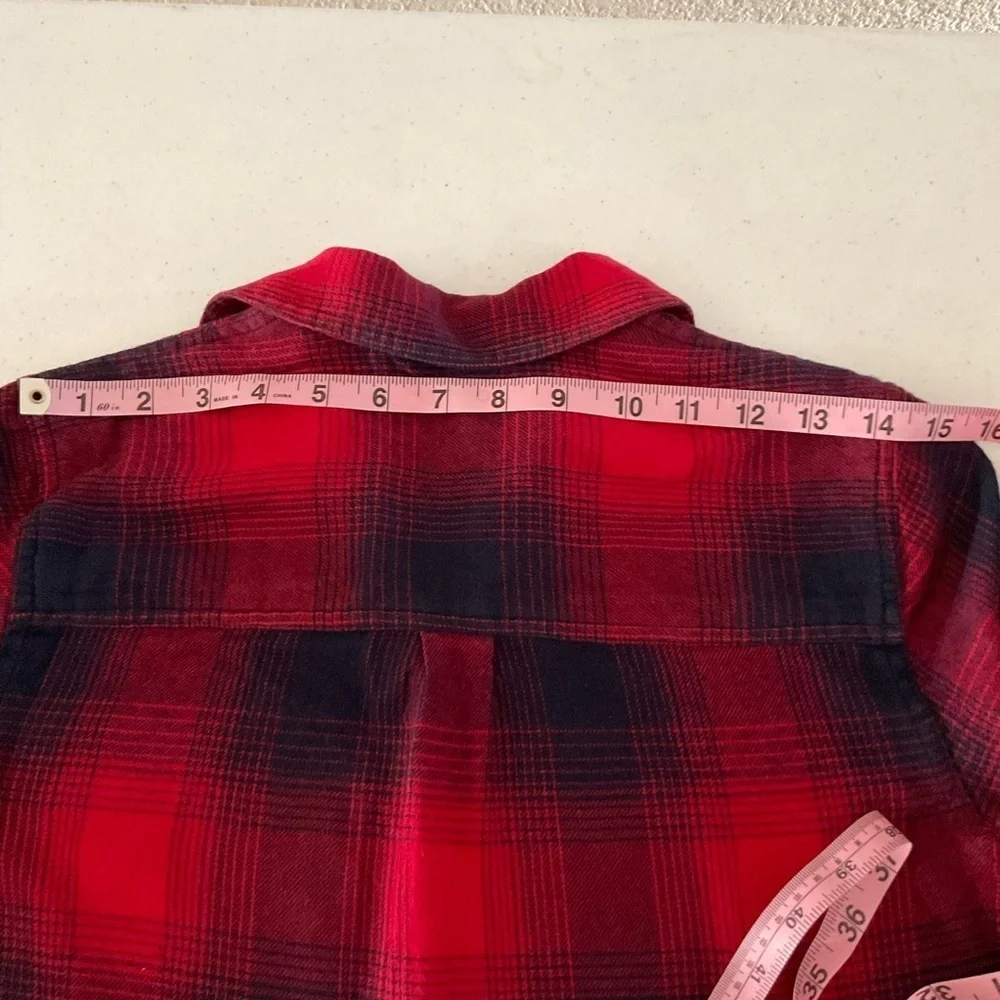 Madewell Classic Ex-Boyfriend Flannel Shirt Red/Blue Wilder Plaid Women’s Sz XS - Picture 11 of 14